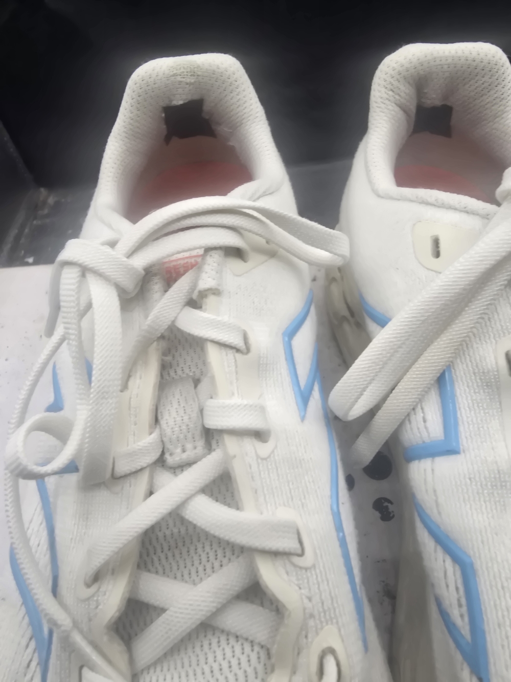 Kids White and Light Blue Athletic Sneakers - Unbranded